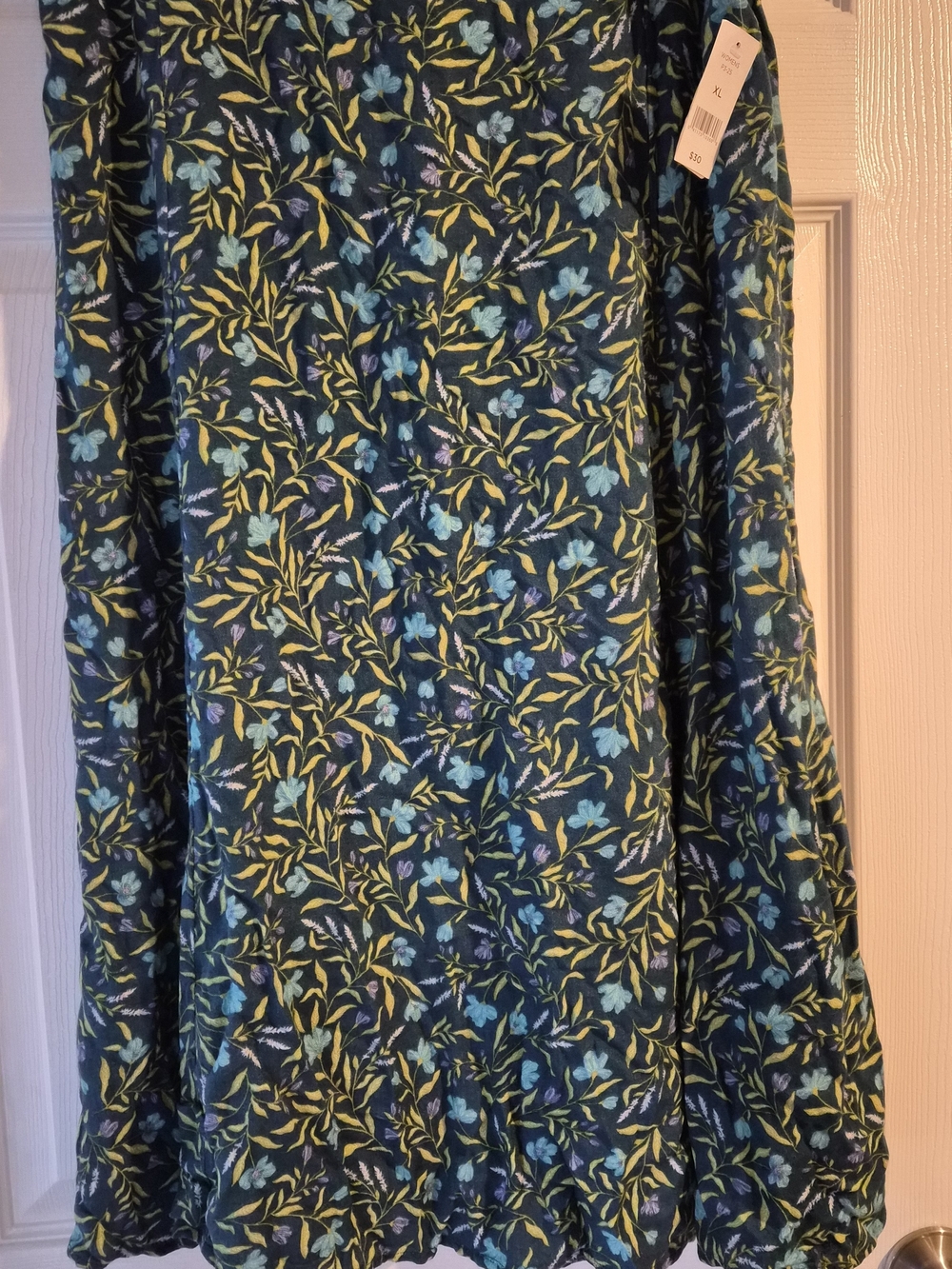 dip Floral Midi Skirt in Teal, Blue and Yellow
